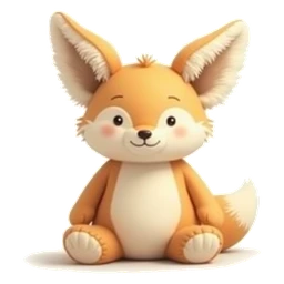 Small orange Fennec plush with oversized ears